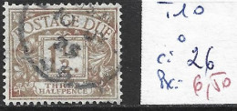 GRANDE-BRETAGNE TAXE 10 Oblitéré Côte 26 € - Postage Due