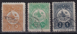 OTTOMAN EMPIRE 1909 - Canceled - Mi 159 I C, 160 I C, 163 I C - Usati