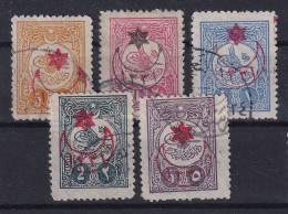 OTTOMAN EMPIRE 1918 - Canceled - Mi 305 II C, 306 II C, 307 II C, 308 I C, 310 I C - Usati