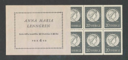 SUEDE 1954 - CARNET  YT C387a - Facit H108 - Neuf ** MNH - Anna Maria Lenngren - 1951-80