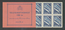 SUEDE 1953 - CARNET  YT C378a - Facit H104 - Neuf ** MNH - Centenaire Du Service Télégraphique - 1951-80