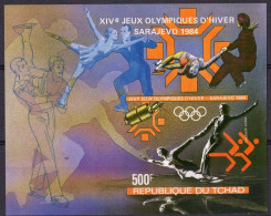 Tchad 1983, Winter Olympic Games In Sarajevo, Skating, Satellite, BF IMPERFORATED - Patinaje Artístico