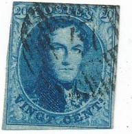 Belgium 1849-54 -  King Leopold I 20c Imperf / Oblitere - 1849-1850 Medaillen (3/5)