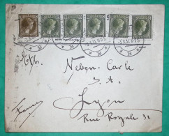 10C X5 + 75C CHARLOTTE LUXEMBOURG LETTRE POUR LYON FRANCE 1931 COVER - 1926-39 Charlotte De Perfíl Derecho