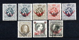 Belgique 1929 Service Neufs N°4,2xN°7,8,14,15,34 Et N°19 Oblitéré  0,50 €  (cote 6,65 € 8 Valeurs) - Ungebraucht