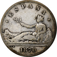 Espagne, Provisional Government, 2 Pesetas, 1870, Madrid, Argent, TB+, KM:654 - Primeras Acuñaciones