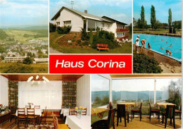 73911573 Schoenbach Dillkreis Panorama Haus Corina Schwimmbad Gastraeume - Herborn