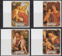 PENRHYN 1988 Christmas, IMPERFORATE Set Of 4 MNH - Madones