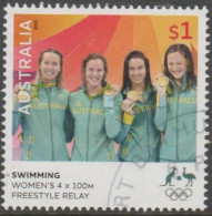 AUSTRALIA - USED 2016 $1.00 Olympic Games Gold Medal Winners: Swimming - Women's 4x100M Freestyle Relay - Usati