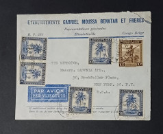 CONGO BELGE/ LETTRE À EN-TÊTE DE ELISABETHVILLE VERS NEW-YORK/ 1947 - Covers & Documents