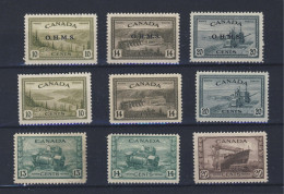 9x Canada Peace & OHMS Stamps #O6-7-8 269-70-71 258-59-60 - Nuevos