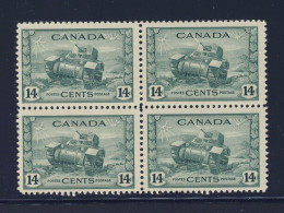 Canada WW2 Stamps Block Of 4 #259-14c Ram Tank Canadian Army MNH VF - Blocks & Sheetlets