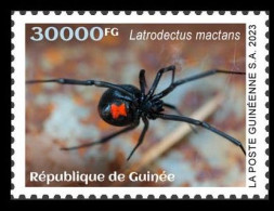 GUINEA 2023 - STAMP 1V - TOXIC SPECIES - SPIDERS SPIDER BLACK WIDOW - MNH - Arañas