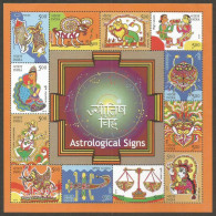 India Astrological Signs 2010 Miniature Sheet Mint Good Condition Back Side Also (pms80) - Unused Stamps