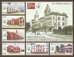 India Postal Heritage Buildings 2010 Miniature Sheet Mint Good Condition Back Side Also (pms81) - Neufs