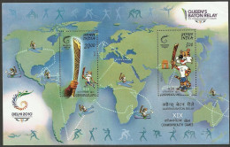 India Commonwealth Games - 1st Issue  2010 Miniature Sheet Mint Good Condition Back Side Also (pms83) - Neufs