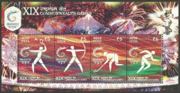 India Commonwealth Games - 3rd Issue 2010 Miniature Sheet Mint Good Condition Back Side Also (pms87) - Neufs