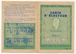 FRANCE - Carte D'électeur X2 1967 - Var, Ville De Trans-en-Provence Et Ville De Nice - Historische Documenten