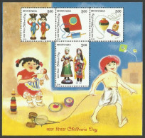 India Children's Day 2010 Miniature Sheet Mint Good Condition Back Side Also (pms89) - Neufs