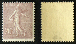 N° 131 20c Semeuse Lignée Neuf N** TB Cote 195€ Signé Calves - 1903-60 Säerin, Untergrund Schraffiert