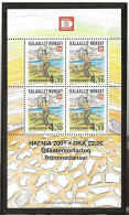 Greenland 2000 International Stamp Exhibition HAFNIA '01, Copenhagen (I). Traditional Drum Dance Mi Bloc 19 MNH(**) - Unused Stamps