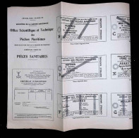 Ministère De La Marine Marchande, Office Scientifique Et Tech. Des Pêches Maritimes, PIECES SANITAIRES, Frais Fr 2.25 E - Décrets & Lois