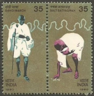 India 1980 Dandi March Se-tenant Mint MNH Good Condition (PST - 16) - Ongebruikt