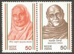 India 1983 Meera Behn Se-tenant Mint MNH Good Condition (PST - 17) - Unused Stamps