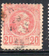 GREECE GRECIA ELLAS 1889 1891 1895 HERMES MERCURY MERCURIO LEPTA 20L USATO USED OBLITERE' - Used Stamps