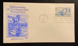 USA 1984 Vögel Enten Mi. 1701, Scott 2092 FDC Schmuckkuvert - Briefe U. Dokumente