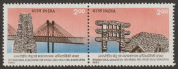 India 1992 Bridges Se-tenant Mint MNH Good Condition (PST - 29) - Nuevos