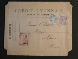 DH6 FRANCE BELLE LETTRE PAPIERS D AFFAIRES CL  PERFORé RECO  RARE 1906 LIMOGES A AHUN +AFF.  INTERESSANT+++ - Cartas & Documentos