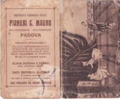 Calendarietto - Premiata Farmacia Reale - Pianeri C.mauro - Padova - Anno 1921 - Petit Format : 1921-40