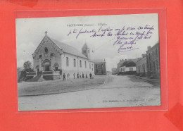 80 SAINT OUEN Cpa Animée L ' Eglise      Edit Marcellin - Saint Ouen