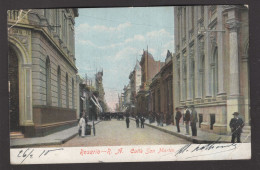 ROSARIO - CALLE SAN MARTIN - ANIMATA - CARROZZE - CARTOLINA FP SPEDITA NEL 1910 - Argentine