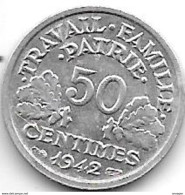 France 50  Centimes 1942  Km 914.1   Unc !!! - 50 Centimes