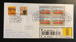 Österreich 2005 Eisenbahn Mi. 2547 Viererblock + Mi. 2438, 2439 Auf R-Brief, FDC Sonderstempel BLUDENZ Gestempelt/o - Cartas & Documentos