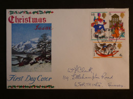 DH6 GREAT BRITAIN  BELLE LETTRE FDC  1968 WORTHING +CHRISTMAS+AFF.   INTERESSANT+++ - 1952-1971 Dezimalausgaben (Vorläufer)