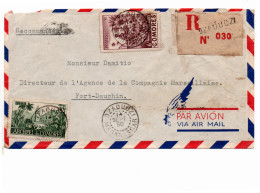 Lettre Recommandée Par Avion De DZAOUDZI Pour Fort-Dauphin 1950 - Brieven En Documenten