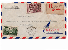 Lettre Recommandée Par Avion De DZAOUDZI Pour Fort-Dauphin 1950 - Lettres & Documents
