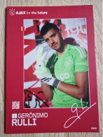 Card Geronimo Rulli - Ajax Amsterdam - 2023-2024 - Football - Soccer - Voetbal - Fussball - Villarreal Real Sociedad - Calcio