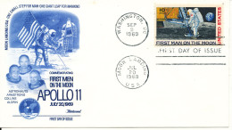 USA FDC Apollo 11 First Man On The Moon Moon Landing 20-7-1969 With Nice Cachet - USA