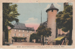 12 - MONTBAZENS - Place De La Poste Et L' Hôtel Du Midi - Montbazens