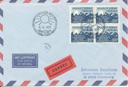 Greenland FDC 5-6-1978 In Block Of 4 Sent Express To Germany - FDC