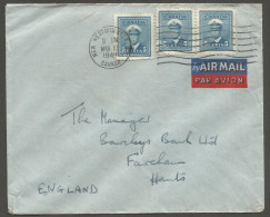 1948 Airmail Cover 15c War Machine New Westminster BC To England - Postgeschiedenis