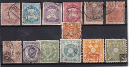 JAPON - Lot 13 Timbres 1868/99 - Oblitérés