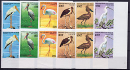 Tchad 1999, Birds, Henron, Phenicopter, 6val IMPERFORATED - Storchenvögel