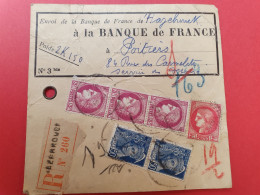 Étiquette De Colis De La Banque De France De Hazebrouck Pour La Banque De France De Poitiers - J 445 - 1921-1960: Periodo Moderno