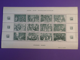DH6 FRANCE   BEAU BLOC FEUILLET VIGNETTE AIDE AUX INTELECTUELS PARIS 1943   +BELLE GOMME++ - Briefmarkenmessen