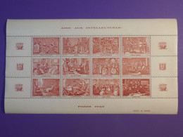 DH6 FRANCE   BEAU BLOC FEUILLET VIGNETTE AIDE AUX INTELECTUELS PARIS 1943   +BELLE GOMME++ - Philatelic Fairs